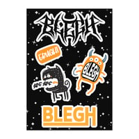 Image 1 of MONSTER DOODLE BLEGH STICKER SHEET