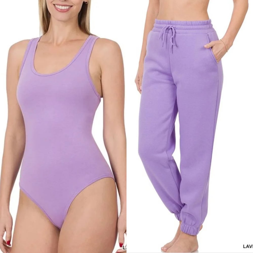 Image of Jogger & Bodysuit Set (purple) 