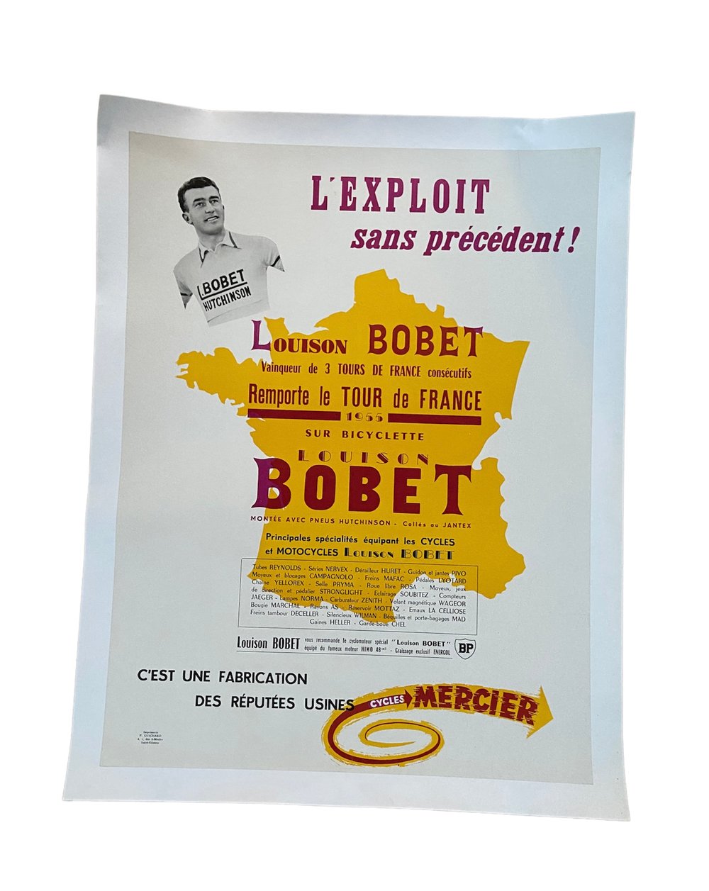 1955 - Advertising poster - Cycles Louison Bobet