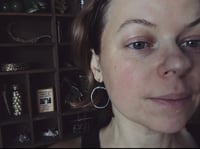 Image 2 of Organic hammered hoops - oxidized sterling 