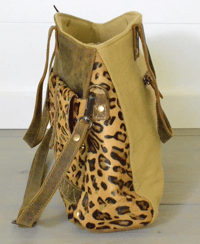 Image 5 of Myra Bag Wild in Woods Shoulder & Handbag- Leopard Print Hair-On Leather, Canvas, Leather