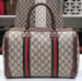 Image of Vtg. Gucci Brown Monogram Boston Bag
