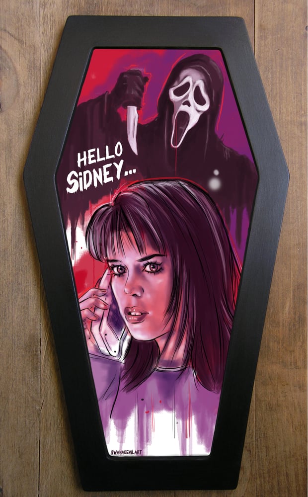 Image of Limited Edition Scream (Hello Sidney) Coffin Framed Art (Free Shipping!)