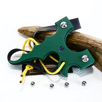 Image 1 of Green Textured HDPE Slingshot, The Twister, Hunters Gift, Right Handed Sling Shot, Survivalist Gift