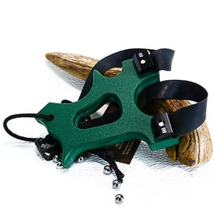 Image of Forest Green Textured HDPE Slingshot, Catapult, The Hooligan, Hunters Gift, Right Handed Sling Shot