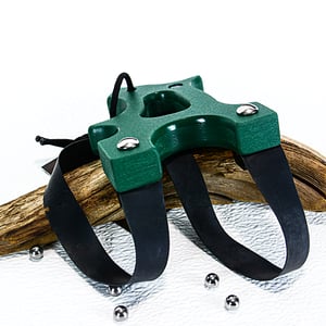 Image of Forest Green Textured HDPE Slingshot, Catapult, The Hooligan, Hunters Gift, Right Handed Sling Shot