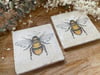 Natural Stone Coaster with Bee Design 