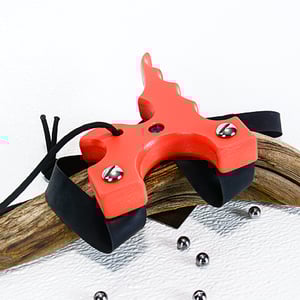 Image of Slingshot, Orange Textured HDPE Catapult, The Twister, Hunters Gift, Right Handed Sling Shot