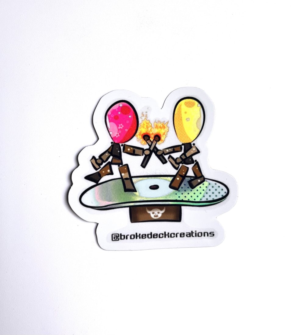 Block’em Pop’em WoodBots Holographic Stickers