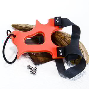 Image of Slingshot, Orange Textured HDPE Sling shot, Right Handed Shooter, Hunters Gift, Catapult