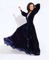 Midnight Blue Limited Edition Silk Velvet Beverly Dressing Gown