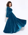 Teal Limited Edition Silk Velvet Beverly Dressing Gown