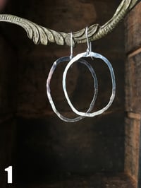 Image 3 of Organic hammered hoops - sterling silver 