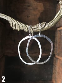 Image 4 of Organic hammered hoops - sterling silver 