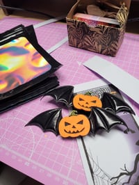 Image 2 of Halloween batwing hair clips