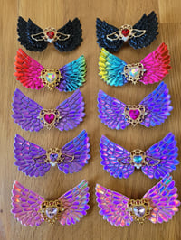 Image 1 of Winged heart hairclips