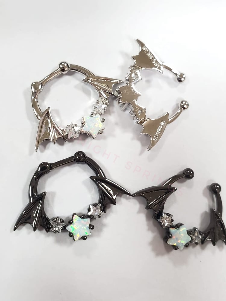Image of Starry Bat Septum Rings - 16G and Faux Clip-On Options