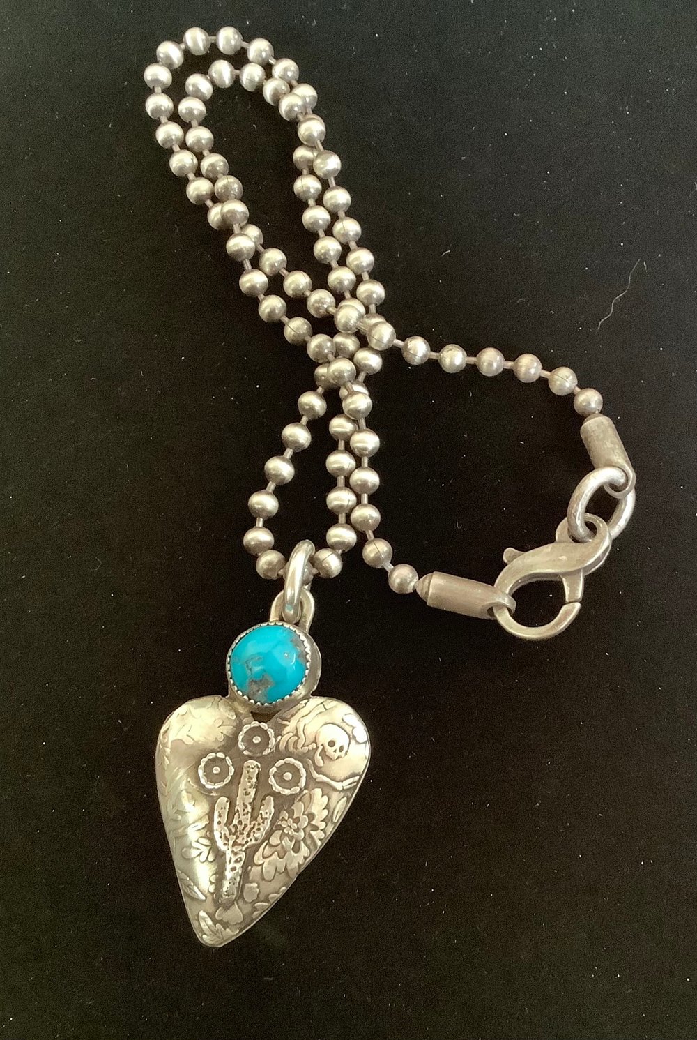 Image of Turquoise & Sterling Silver Saguaro Cactus
