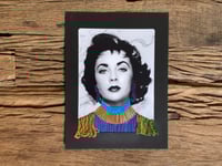 Image 1 of Hand embroidered photograph of Liz Taylor