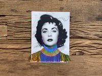 Image 3 of Hand embroidered photograph of Liz Taylor