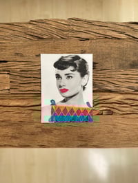 Image 3 of Hand embroidered photograph of Audrey  Hepburn