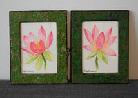 Image 1 of Indian Lotus Flower (Original Paintings - Pair)