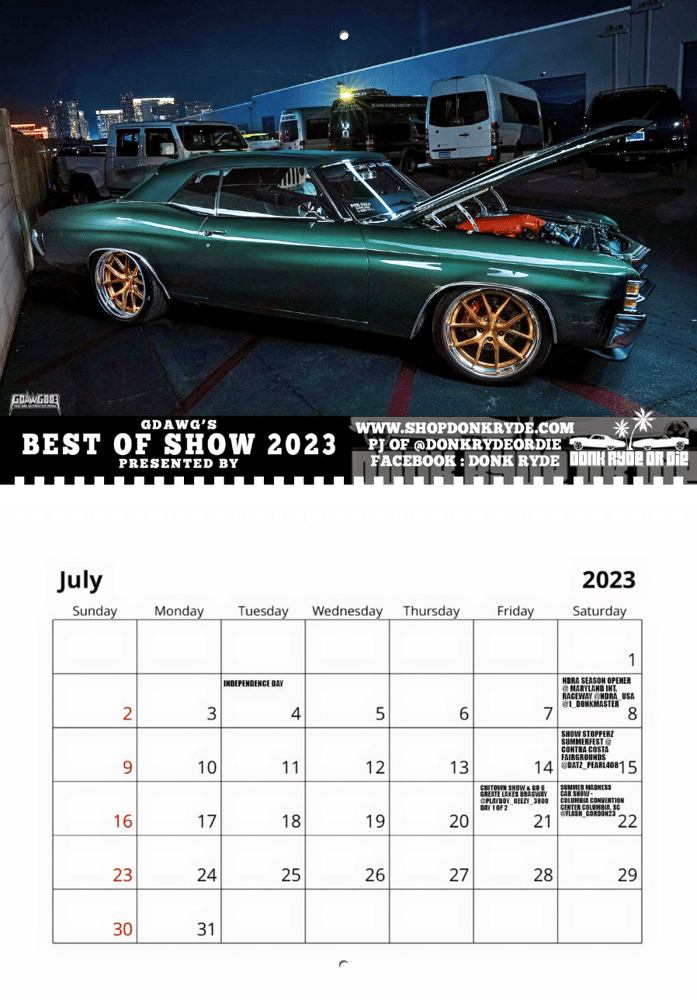 Image of Gdawg803's Best of Show 2023 Car Show Calendar
