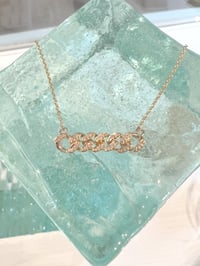 Image 2 of 14k solid gold diamond cuban frozen link necklace 