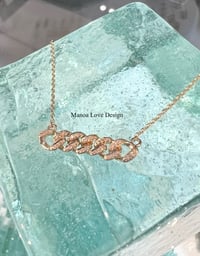 Image 1 of 14k solid gold diamond cuban frozen link necklace 