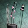 Panda 'n Hearts Set - Glass Straw & Stir Stick