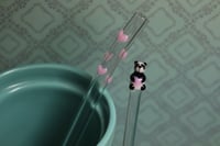 Image 4 of Panda 'n Hearts Set - Glass Straw & Stir Stick