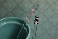 Image 5 of Panda 'n Hearts Set - Glass Straw & Stir Stick