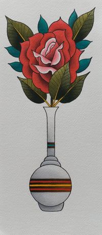 Image 1 of Red Rose in Vase (Original)
