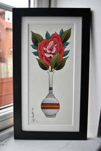 Image 2 of Red Rose in Vase (Original)