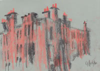 Pollokshields Tenements - charcoal and soft pastels on paper 