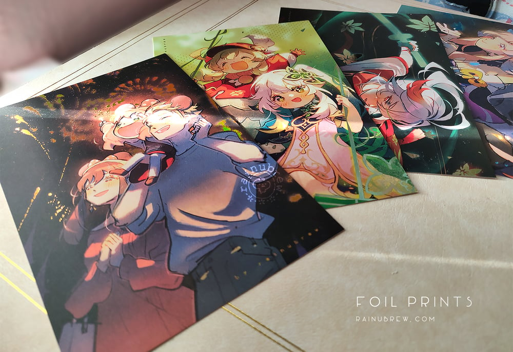 Image of GENSHIN IMPACT SPYXFAMILY | 4"X6" 11"X17" FOIL PRINTS