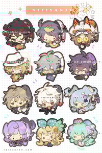 Image 2 of NEW! Nijisanji EN Vtuber | 1.25 inch Charms Keychains | Luxiem + LazuLight + Noctyx