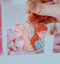 Two Princesses Holographic Keychain
