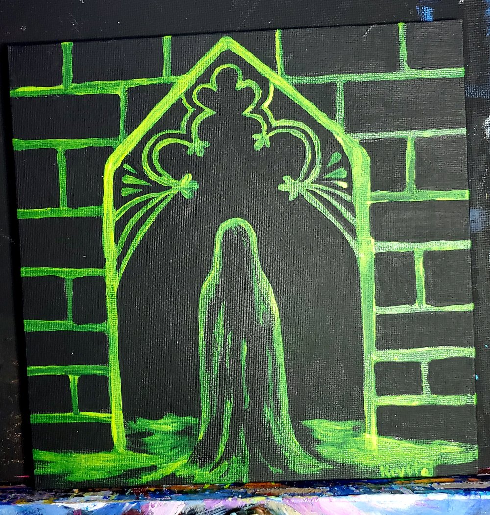 Image of Glow in the dark Goth painting 