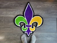 Image 1 of New Orleans Nola Fleur De Lis Handmade Rug