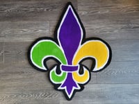 Image 2 of New Orleans Nola Fleur De Lis Handmade Rug