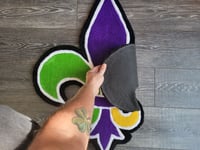 Image 3 of New Orleans Nola Fleur De Lis Handmade Rug