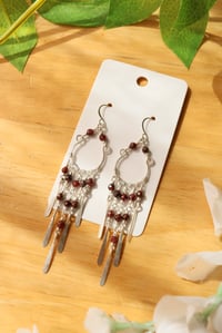 Image 2 of Red Garnet Chandeleier Earrings 