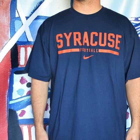 Image of Vintage 1990's Syracuse University Orangemen Nike Football T-Shirt Sz.XXL