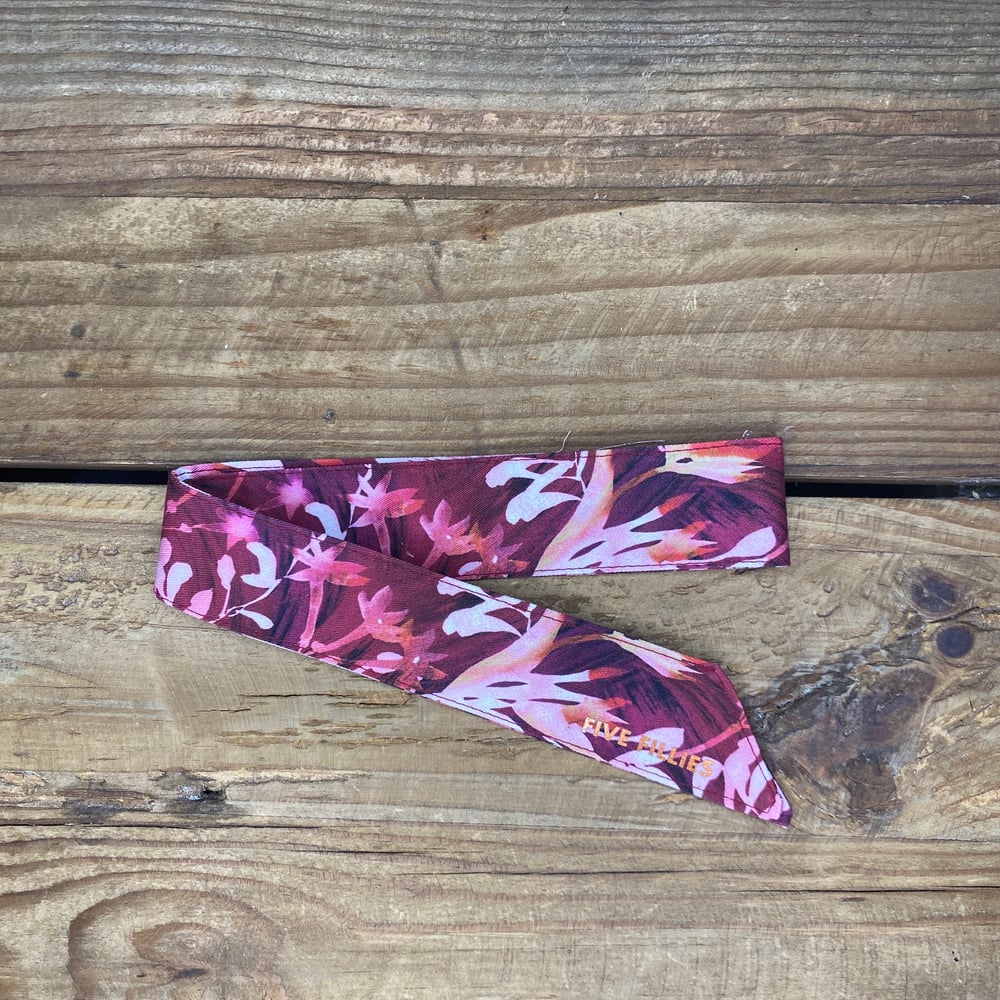 Image of Maroon Floral Mini Necktie