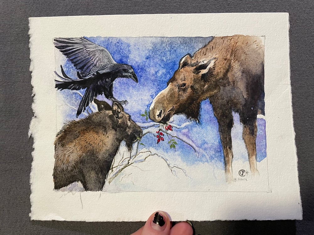 Image of Christmoose Card Painting