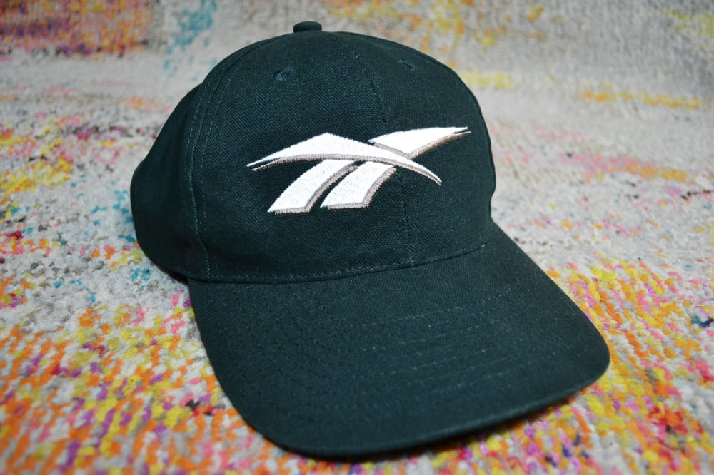 Image of Vintage 1990's Reebok Forest Green & White Snapback Hat