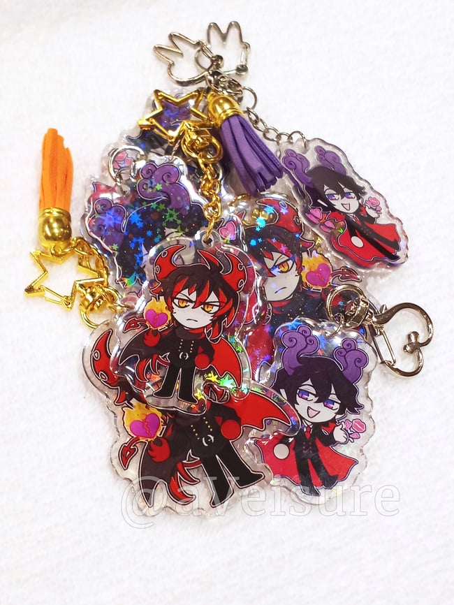 2'5" inch Front Side Holographic Star Epoxy Satanick Charm