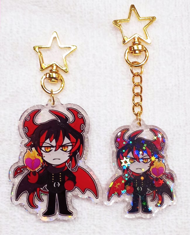 2"-2'5" inch Front Side Holographic Star Epoxy Ivlis Charm