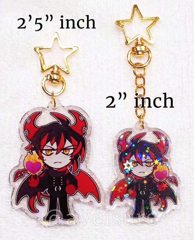 2"-2'5" inch Front Side Holographic Star Epoxy Ivlis Charm